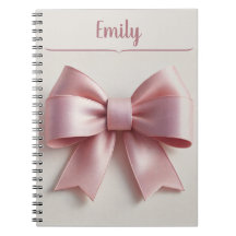 Personalisiertes Pink Bow SpiralNotebook