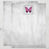 Personalisiertes Pink Butterfly-Papier (Vorne/Hinten)
