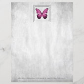 Personalisiertes Pink Butterfly-Papier (Vorderseite)