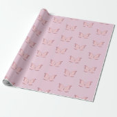 Personalisiertes Pink Butterfly Wrapper Geschenkpapier (Ungerollt)