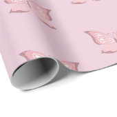 Personalisiertes Pink Butterfly Wrapper Geschenkpapier (Rolleneckpunkt)