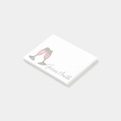 Personalisiertes Pink Champagner Glass Wedding Pos Post-it Klebezettel (angewinkelt)