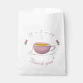 Personalisiertes Pink Garden Tea-Party Brautparty Geschenktütchen (Vorderseite)