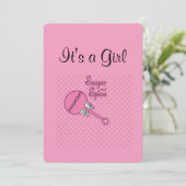 Personalisiertes Pink Girl Ankündigung (Stehend Vorderseite)