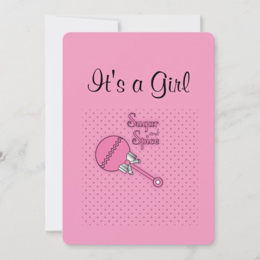 Personalisiertes Pink Girl Ankündigung (Vorderseite)