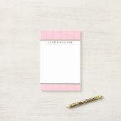 Personalisiertes Pink Herringbone-Muster Post-it Klebezettel (Auf Schreibtisch)