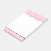 Personalisiertes Pink Herringbone-Muster Post-it Klebezettel (angewinkelt)