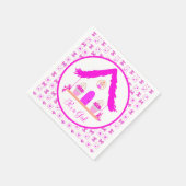 Personalisiertes Pink House Es ist ein Mädchen Serviette (Ecke)