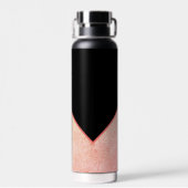 Personalisiertes Pink-Leder-Look Trinkflasche (Rückseite)