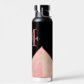 Personalisiertes Pink-Leder-Look Trinkflasche (Links)