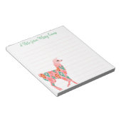 Personalisiertes Pink Llama Texpad Notizblock (angewinkelt)