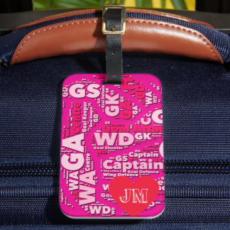 Personalisiertes Pink Netball  Gepäckanhänger