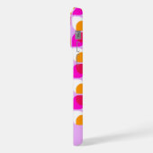 Personalisiertes Pink-Orange-Midcentury-Kunstmuste iPhone Hülle (Linke Seite)