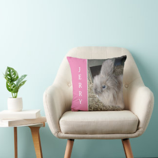 Personalisiertes Pink Pet Rabbit Foto und Name The Kissen