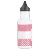 Personalisiertes Pink Polka Dot Muster Edelstahlflasche (Links)