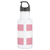 Personalisiertes Pink Polka Dot Muster Edelstahlflasche (Rückseite)