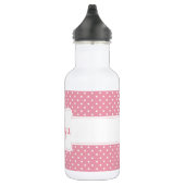 Personalisiertes Pink Polka Dot Muster Edelstahlflasche (Rechts)