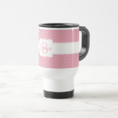 Personalisiertes Pink Polka Dot Muster Reisebecher (VorderseiteRechts)