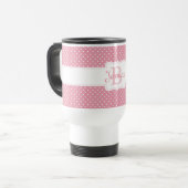 Personalisiertes Pink Polka Dot Muster Reisebecher (Vorderseite Links)
