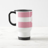 Personalisiertes Pink Polka Dot Muster Reisebecher (Links)