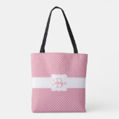 Personalisiertes Pink Polka Dot Muster Tasche (Rückseite)