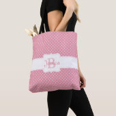 Personalisiertes Pink Polka Dot Muster Tasche (Von Nahem)