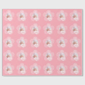 Personalisiertes Pink Polka Dots Foto Wrapping Pap Geschenkpapier (Flach)