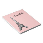 Personalisiertes Pink School Eiffelturm - Notepad- Notizblock (angewinkelt)