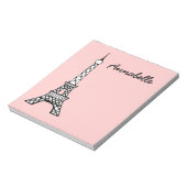 Personalisiertes Pink School Eiffelturm - Notepad- Notizblock (Rotiert)