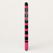 Personalisiertes Pink- und Schwarz-Polka-Punktmust Case-Mate iPhone Hülle (Hinten/Links)