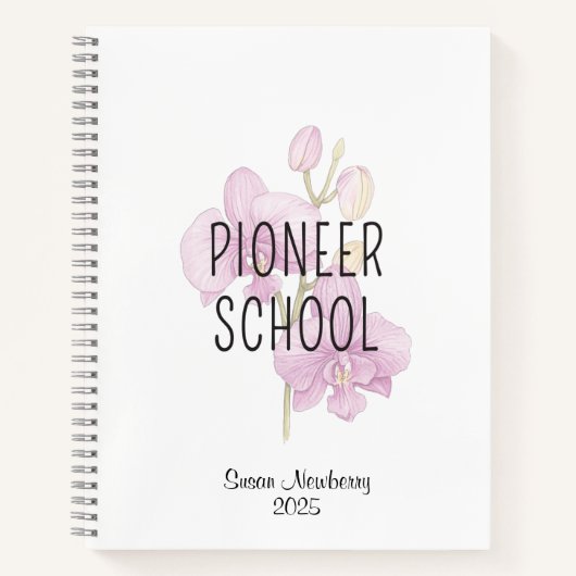 Personalisiertes Pioneer School Notebook mit Orchi Notizblock (Vorderseite)