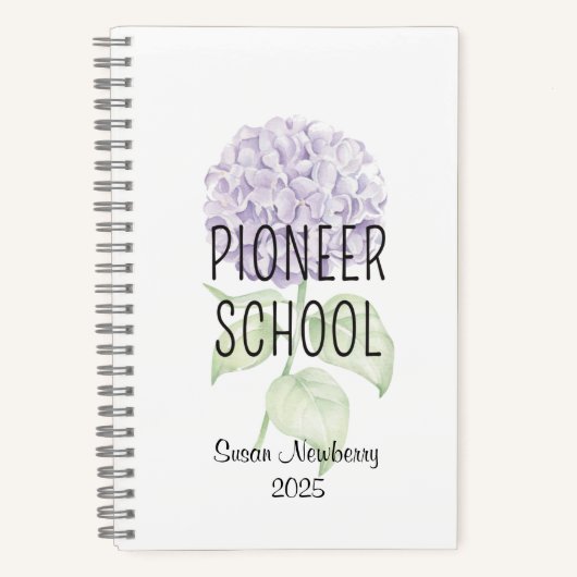 Personalisiertes Pioneer School Notebook w Hydrang Notizblock (Vorderseite)