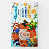 Personalisiertes Pirate Birthday Party Banner-Foto Banner (Vertikal)