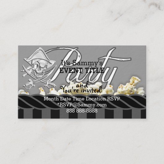 Personalisiertes Pirate-Party Begleitkarte (Vorderseite)