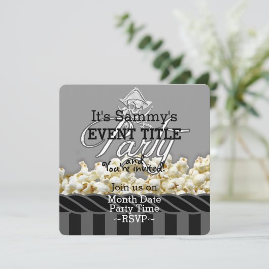 Personalisiertes Pirate-Party Einladung (Stehend Vorderseite)