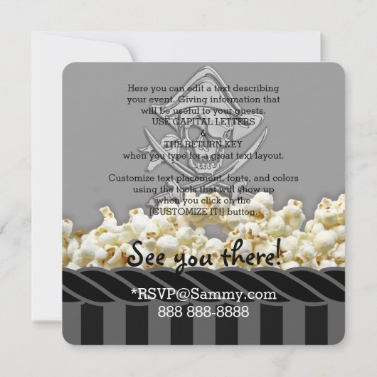 Personalisiertes Pirate-Party Einladung (Rückseite)