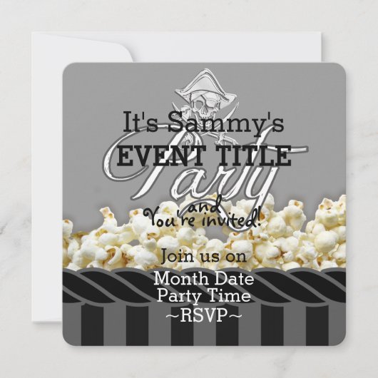 Personalisiertes Pirate-Party Einladung (Vorderseite)