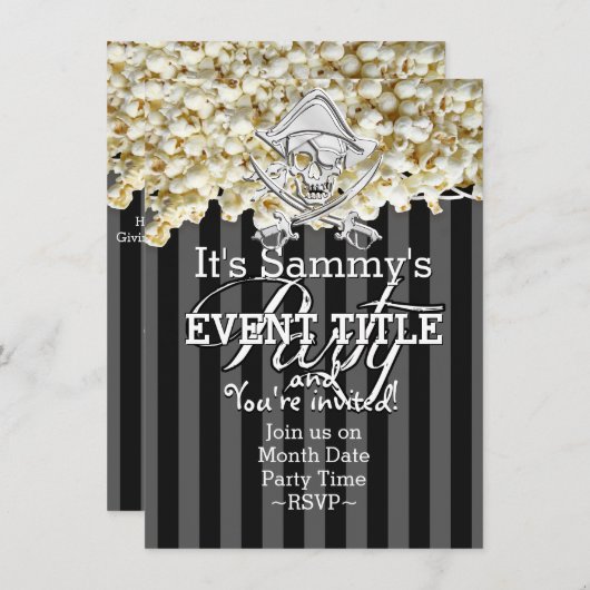 Personalisiertes Pirate-Party Einladung (Vorne/Hinten)