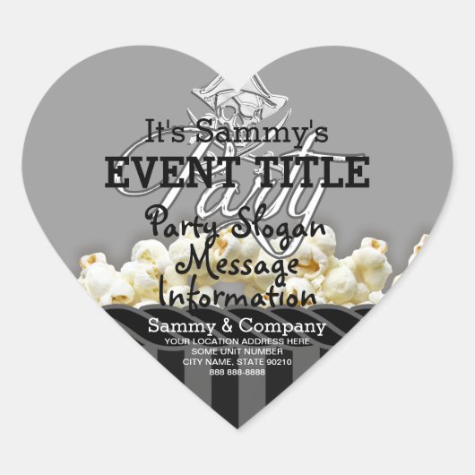 Personalisiertes Pirate-Party Herz-Aufkleber (Vorderseite)