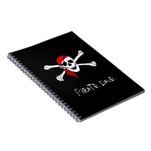 Personalisiertes Pirate Skull und Crossbones-Noteb Notizblock