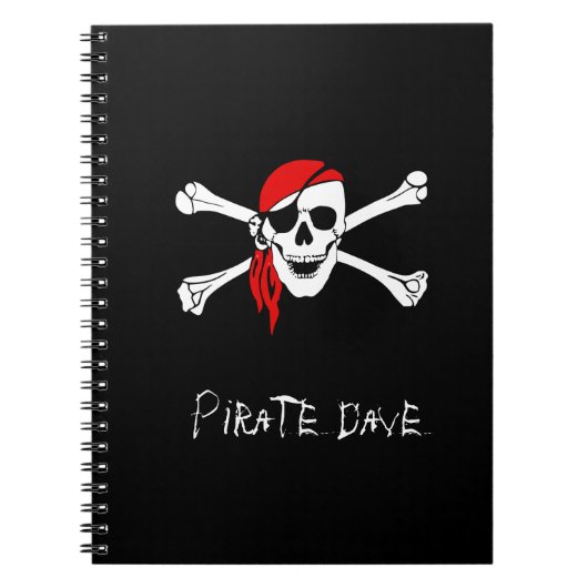 Personalisiertes Pirate Skull und Crossbones-Noteb Notizblock (Vorderseite)