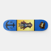 Personalisiertes Pirate Treasure & Anchor Skateboa Skateboard (Horizontal)