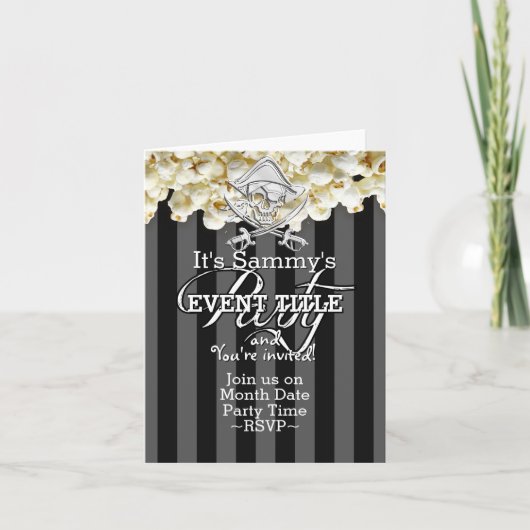 Personalisiertes Piraten-Party Einladung (Vorderseite)