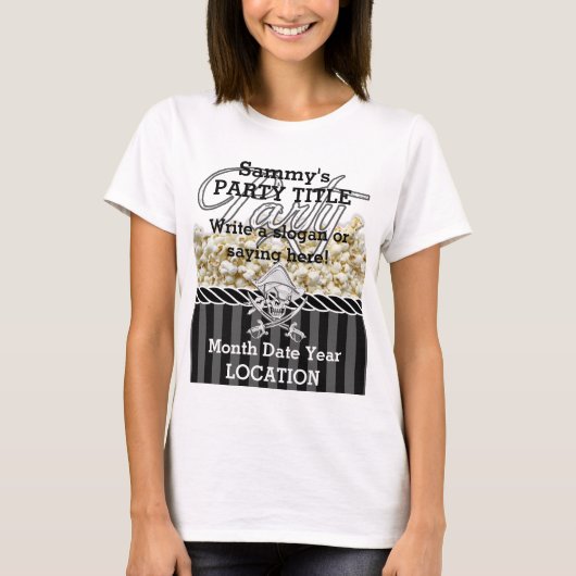 Personalisiertes Piraten-Party T-Shirt (Vorderseite)