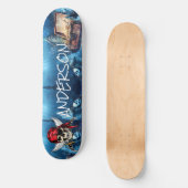 Personalisiertes Piratenschiff Schatzskateboard Skateboard (Vorderseite)