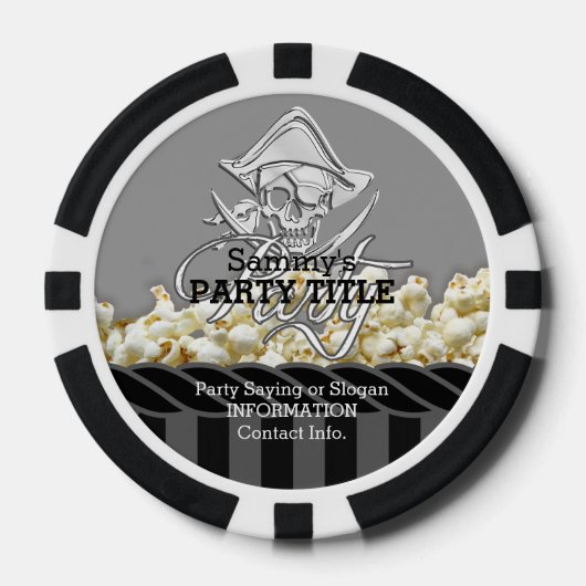 Personalisiertes Piratentag-Party Pokerchips (Vorderseite)