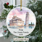 Personalisiertes Pisa-Ornament, Italien Keramik Ornament