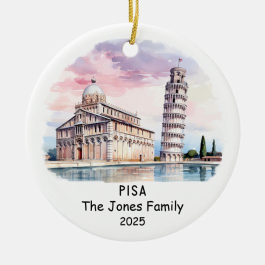 Personalisiertes Pisa-Ornament, Italien Keramik Ornament (Vorne)