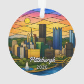Personalisiertes Pittsburgh-Acrylabzeichen, Benutz Ornament (Rückseite)