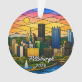 Personalisiertes Pittsburgh-Acrylabzeichen, Benutz Ornament (Vorderseite)
